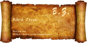 Báró Zina névjegykártya