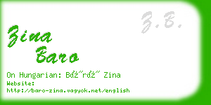 zina baro business card